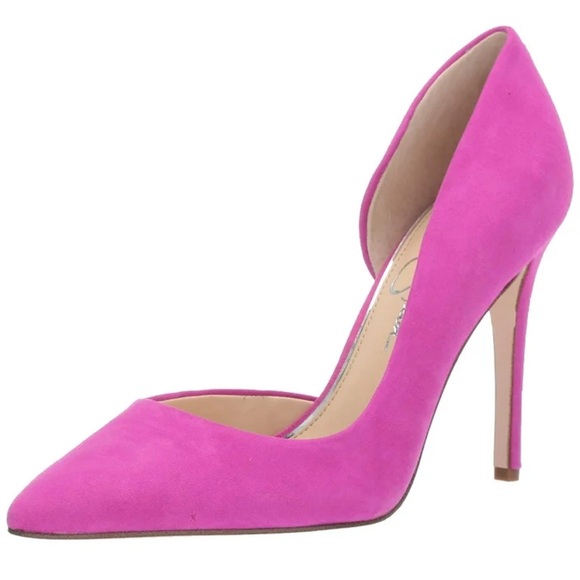 Jessica Simpson Prizma Hot Shot Pink Suede Pump Sz 7.5 - Picture 2 of 9